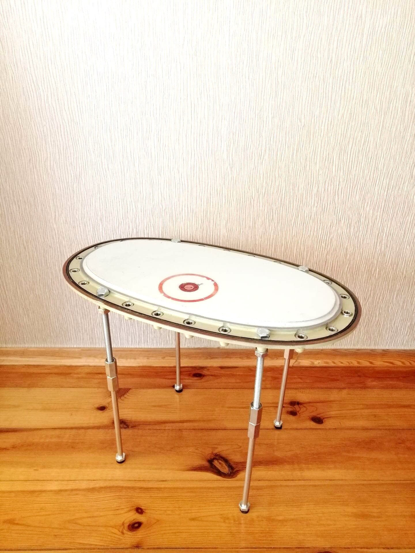 Aviation Side Table, Aircraft Coffee Table, Side Table Made of Boeing 737 Fuel Tank Door Panel - B737 - D-AWBC SAS / Privatair