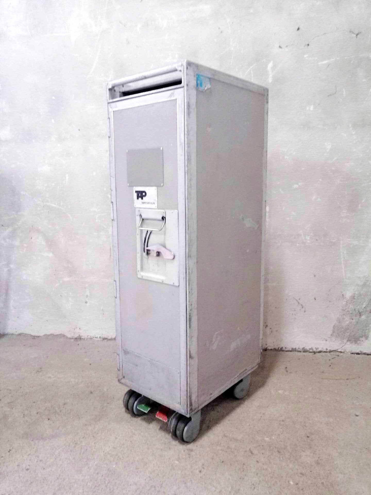 TAP Portugal Airline Galley Light Trolley | Original Airplane Galley Half Size Cart with Trays | Worldwide Shipping