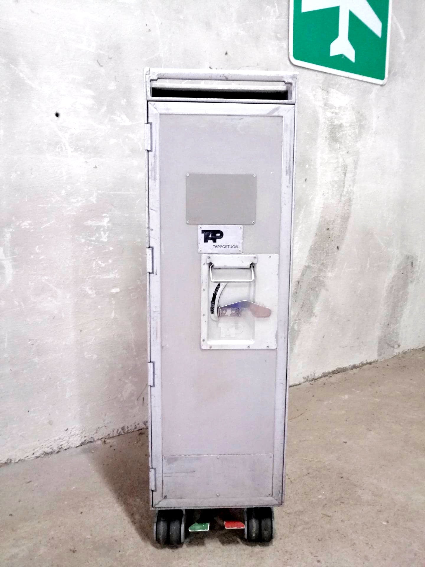 TAP Portugal Airline Galley Light Trolley | Original Airplane Galley Half Size Cart with Trays | Worldwide Shipping