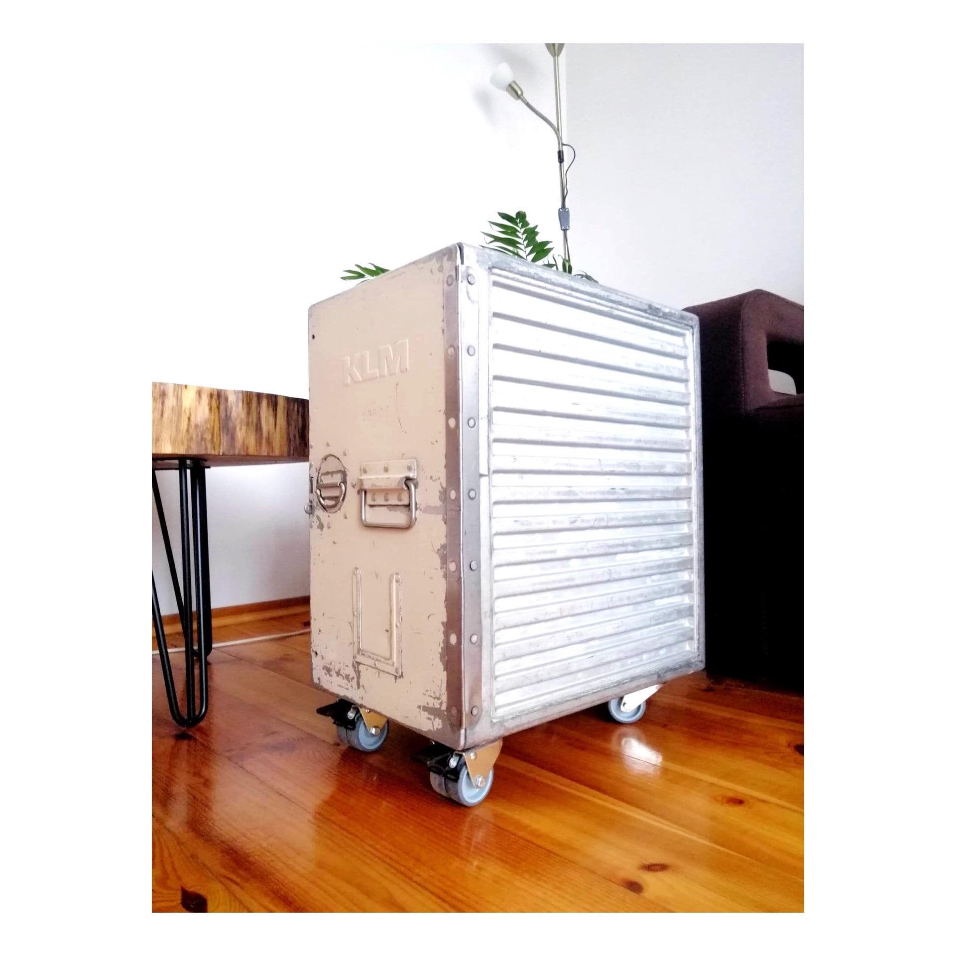 Airplane Cabinet, Boeing 747 KLM Airline Galley Storage Container as a Nightstand, Side Table, Industrial Storage Cabinet