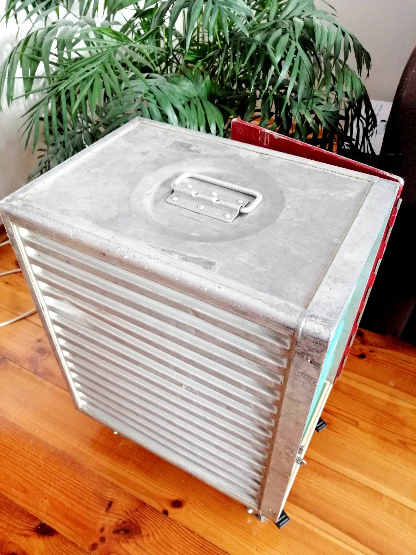 Airplane Cabinet, Transavia Airline Galley Box as a Nightstand, Side Table, Industrial Storage Cabinet, Aircraft Trolley