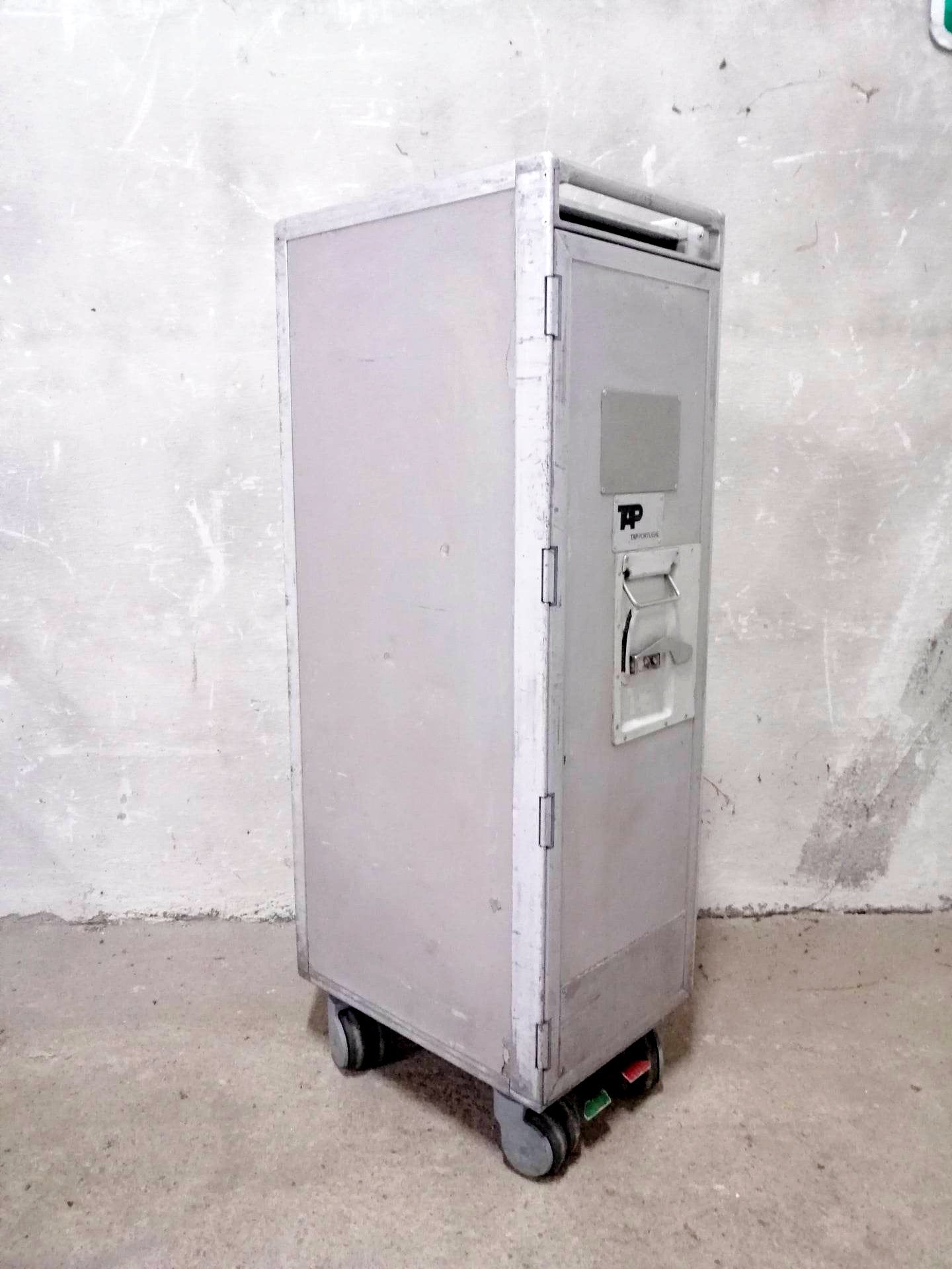 TAP Portugal Airline Galley Light Trolley | Original Airplane Galley Half Size Cart with Trays | Worldwide Shipping