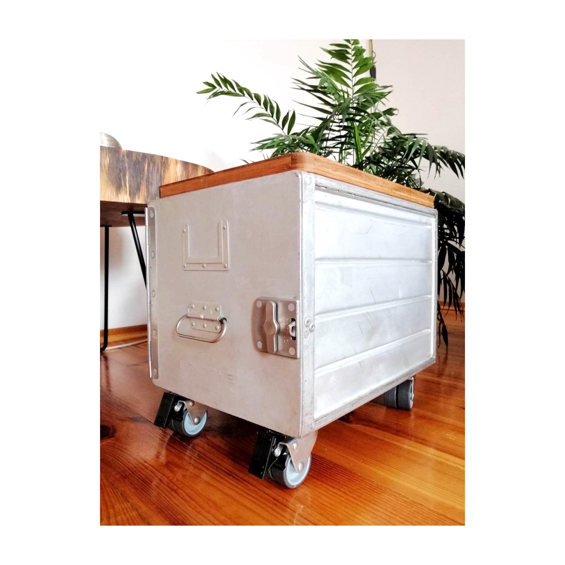 El Al Israel Airlines Side Table Galley Box | Upcycled Airplane Cabinet, Aviation Cupboard | Worldwide Shipping