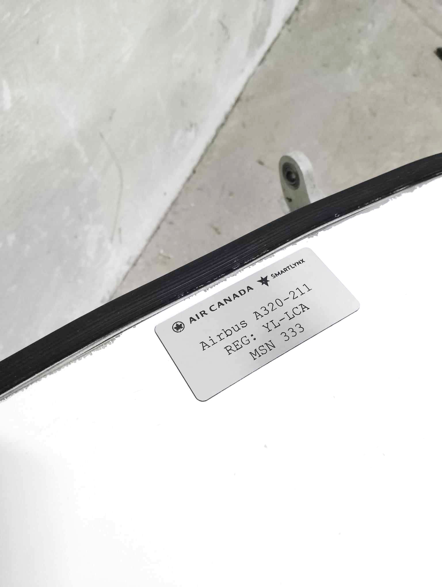 Airbus A320 YL-LCA Access Door Upcycled to Side Table Coffee Table | Air Canada SmartLynx