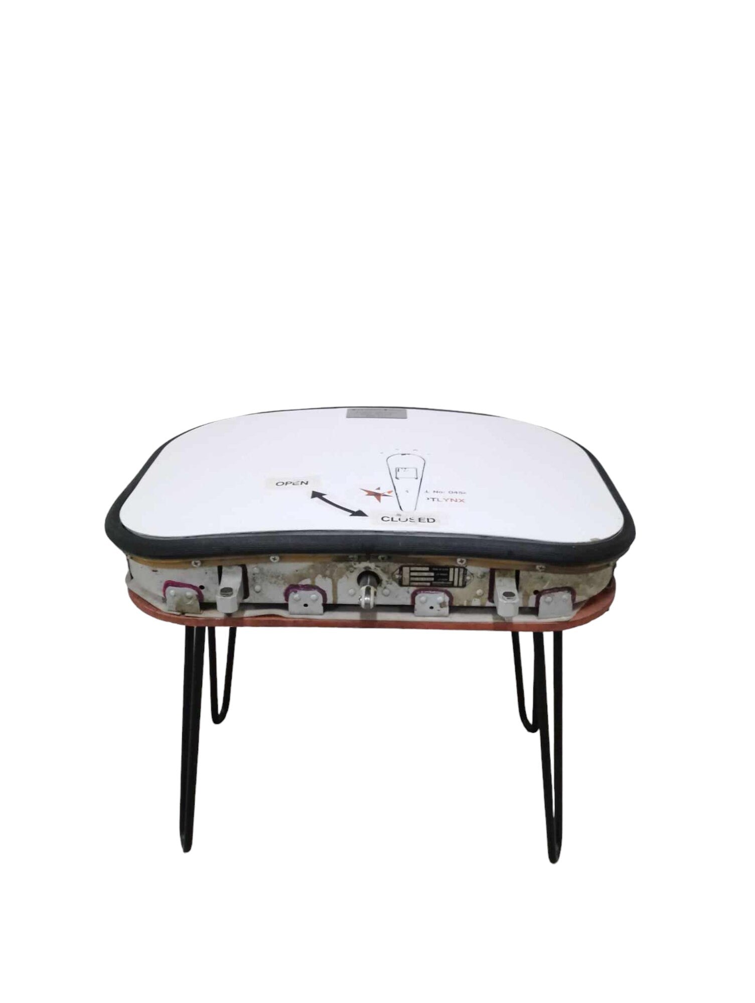 Airbus A320 YL-LCA Access Door Upcycled to Side Table Coffee Table | Air Canada SmartLynx