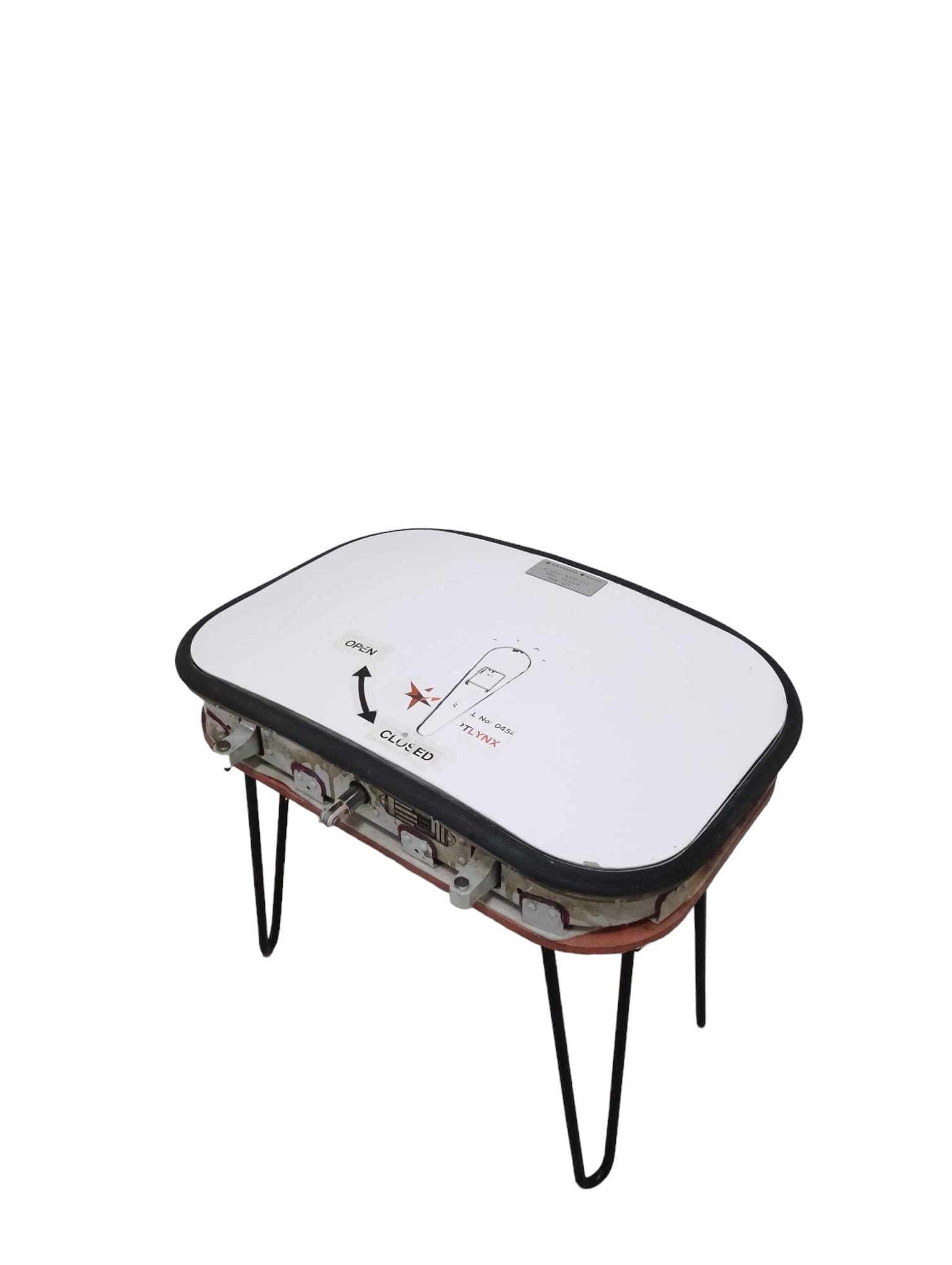 Airbus A320 YL-LCA Access Door Upcycled to Side Table Coffee Table | Air Canada SmartLynx