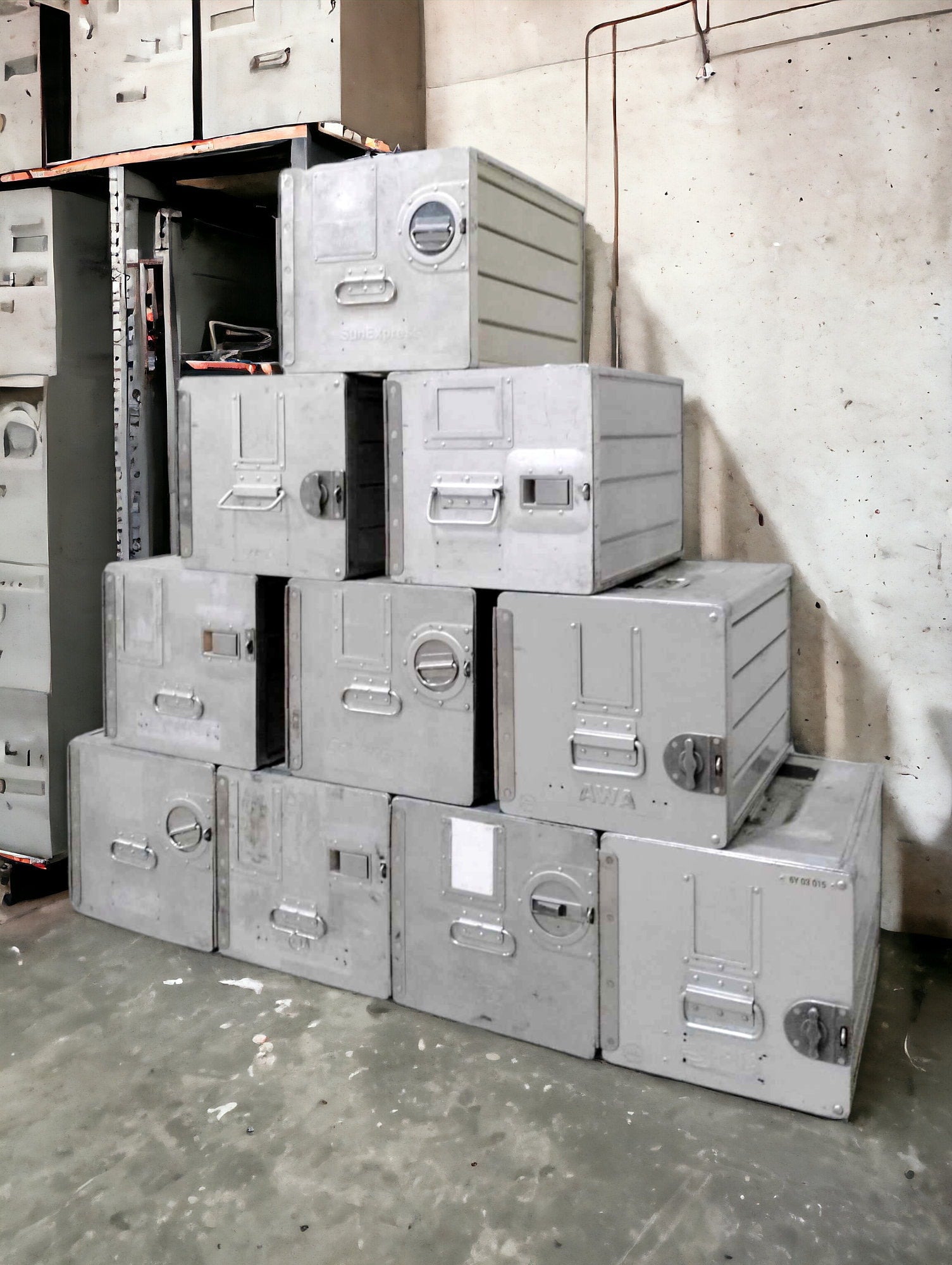 10 Airline Galley Boxes, Aircraft Storage Containes ATLAS, Various Airlines