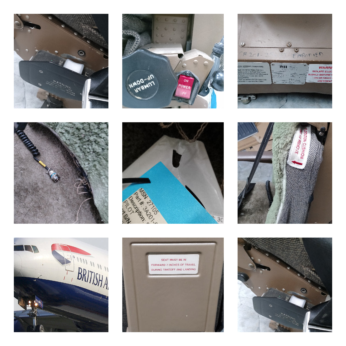 Boeing 777 British Airways G-ZZZA Co Pilot Seat IPECO Sir Frank Whittle | Original Flight Deck Seat | Office Desk Chair | Worldwide Shipping