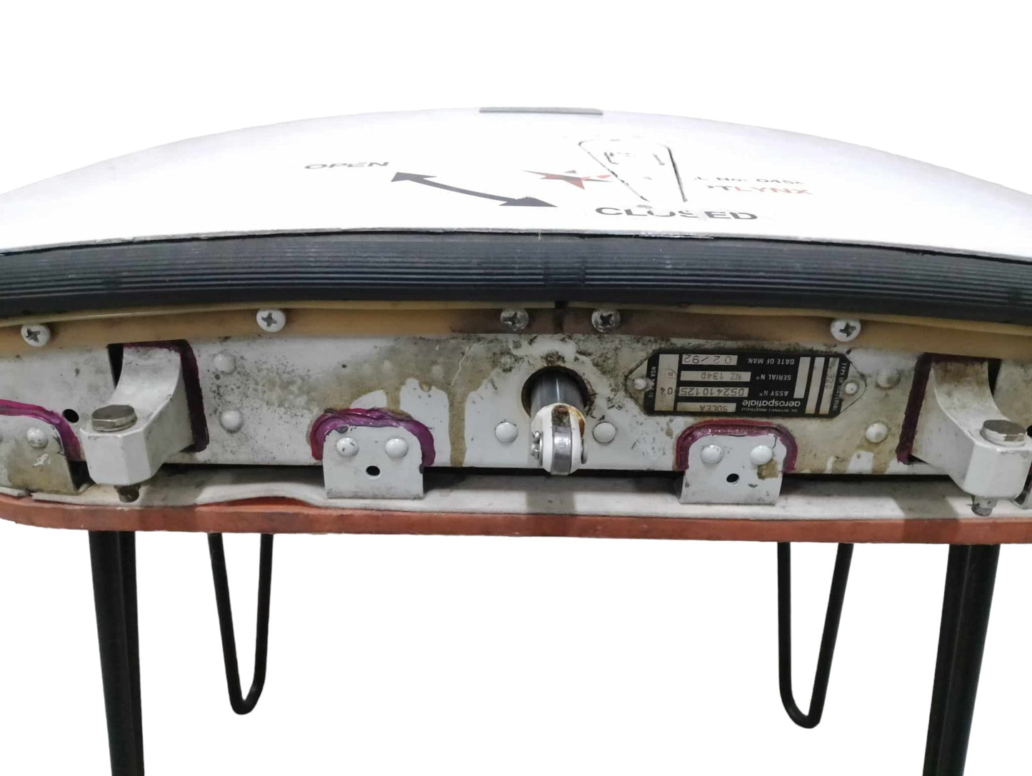 Airbus A320 YL-LCA Access Door Upcycled to Side Table Coffee Table | Air Canada SmartLynx