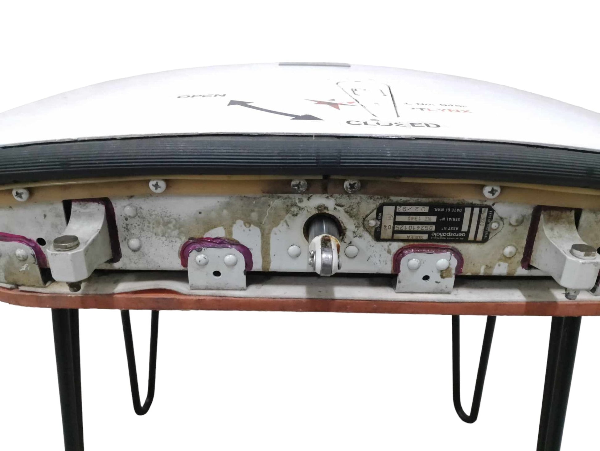 Airbus A320 YL-LCA Access Door Upcycled to Side Table Coffee Table | Air Canada SmartLynx