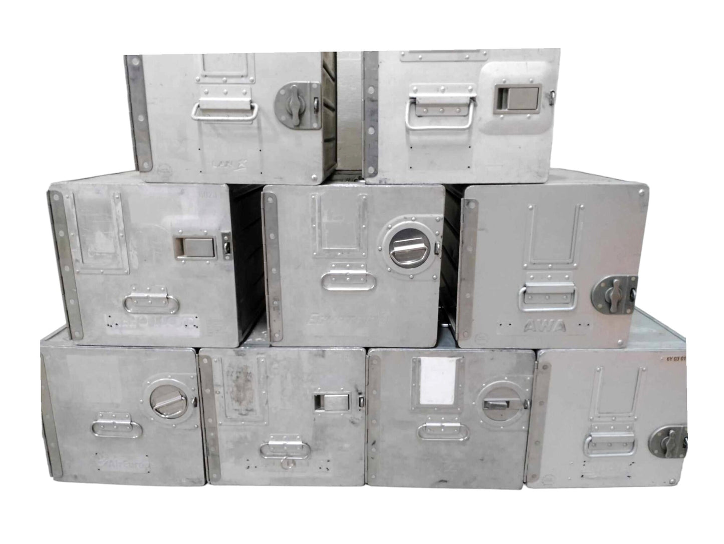 10 Airline Galley Boxes, Aircraft Storage Containes ATLAS, Various Airlines