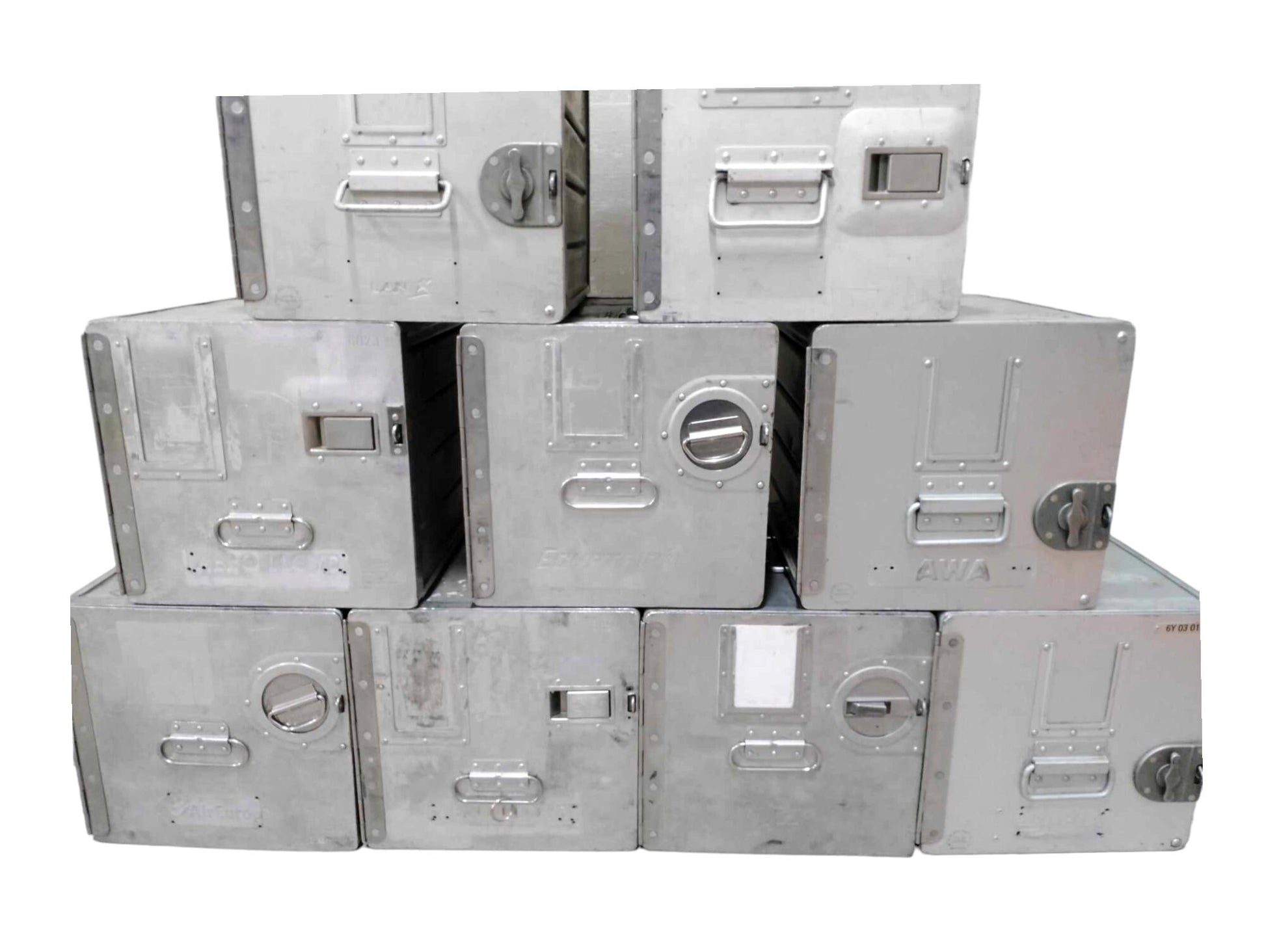 10 Airline Galley Boxes, Aircraft Storage Containes ATLAS, Various Airlines