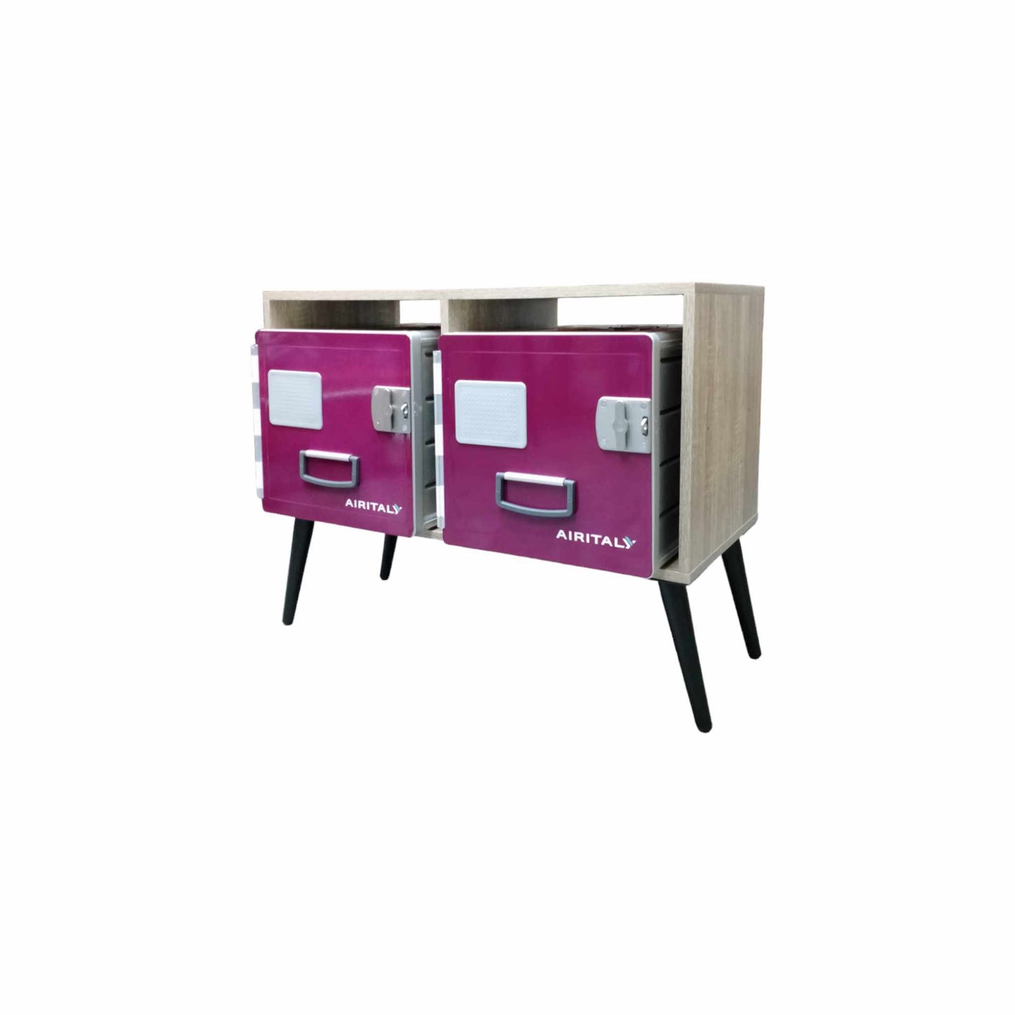 Aviation Console Table Cabinet with Brand New Aircraft Galley Storage Containers Air Italy Korita