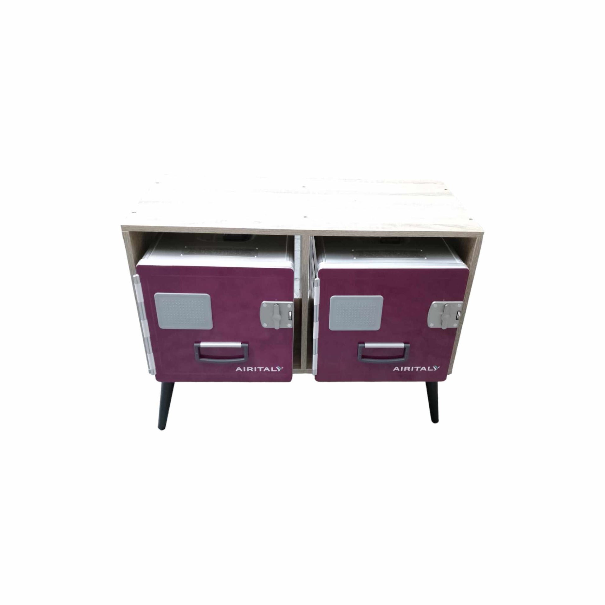 Aviation Console Table Cabinet with Brand New Aircraft Galley Storage Containers Air Italy Korita