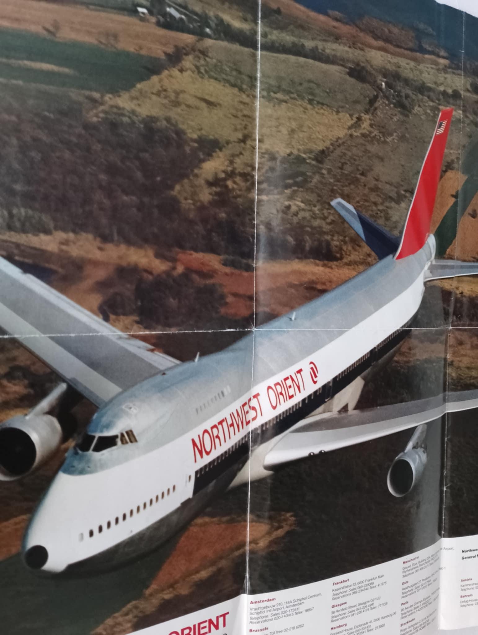 Original Poster Boeing 747 NWA Northwest Orient 1986 Calendar Aviation Memorabilia