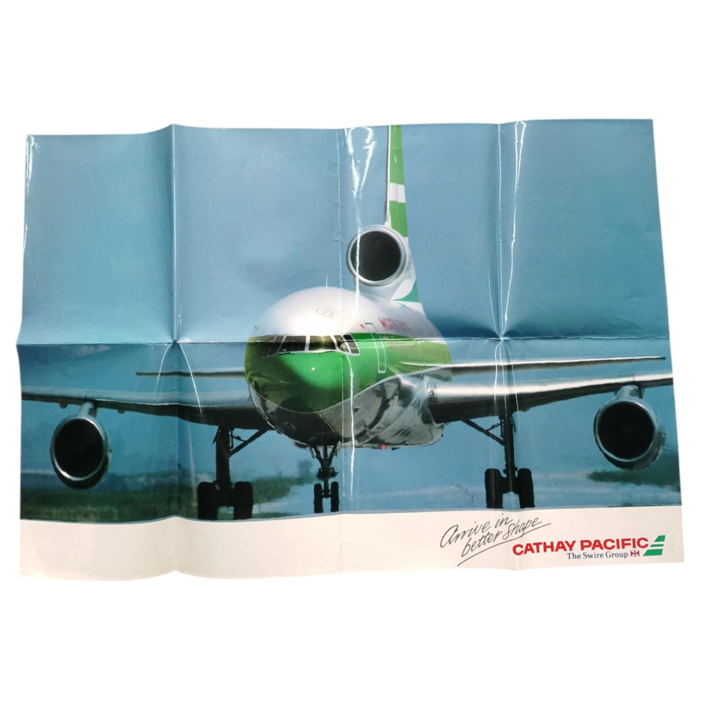 Cathay Pacific Lockheed L-1011 TriStar 1980s Vintage Poster Aviation Memorabilia