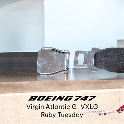 Boeing 747 Virgin Atlantic G-VXLG Authentic Seatbelt Safety Belt Ruby Tuesday