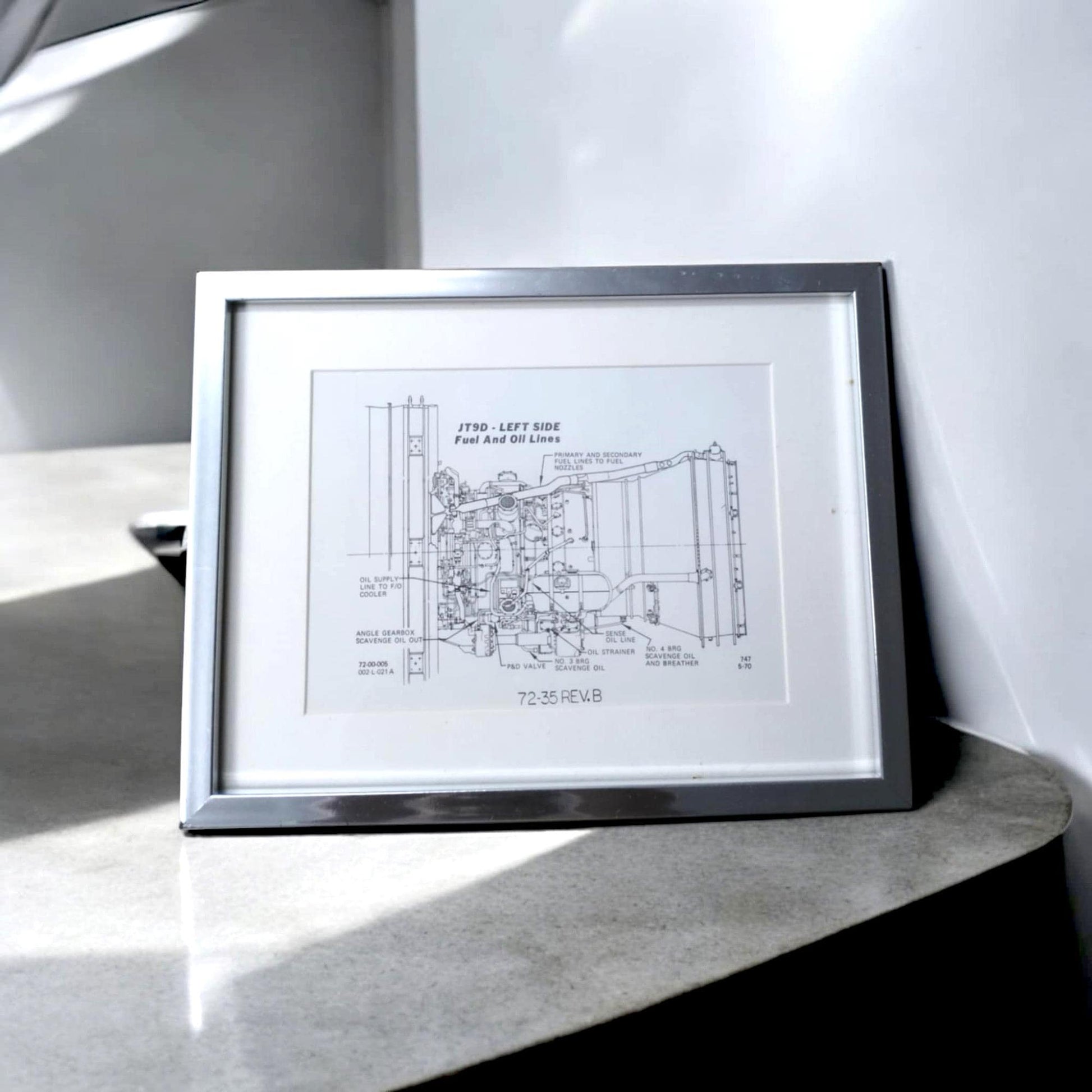 Boeing 747 NWA Original Framed Chart Nortwest Airlines Pratt Whitney JT9D Aviation