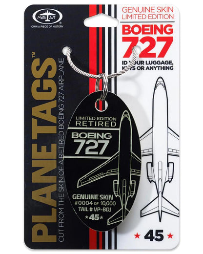 Donald Trump Boeing 727 VP-BDJ Original Aircraft Skin Tag Keychain Luggage Plane Tag- One of Kind - Trump Force One