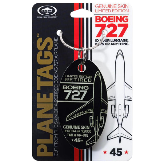 Donald Trump Boeing 727 VP-BDJ Original Aircraft Skin Tag Keychain Luggage Plane Tag- One of Kind - Trump Force One