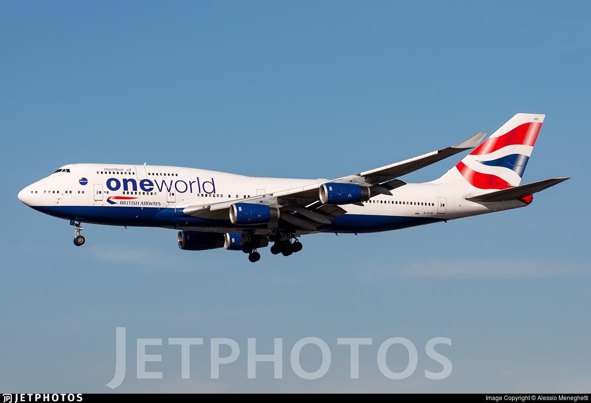 British Airways Boeing 747 G-CIVD Original Aircraft Multi Sign Cabin Light LEDs Lamp Speedbird