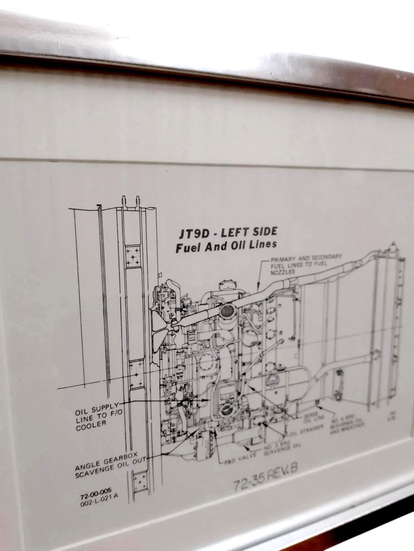 Boeing 747 NWA Original Framed Chart Nortwest Airlines Pratt Whitney JT9D Aviation