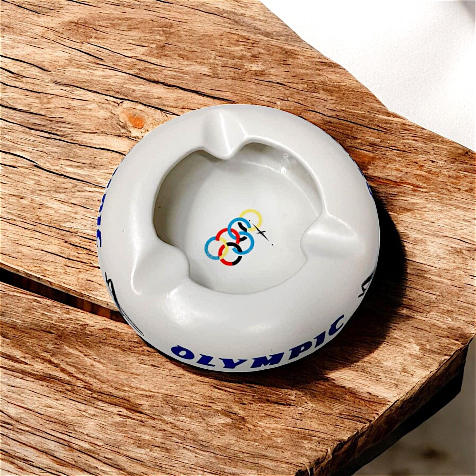 Vintage Olympic Airways Airline Ceramic Ashtray 1960s Made in Greece Keramikos