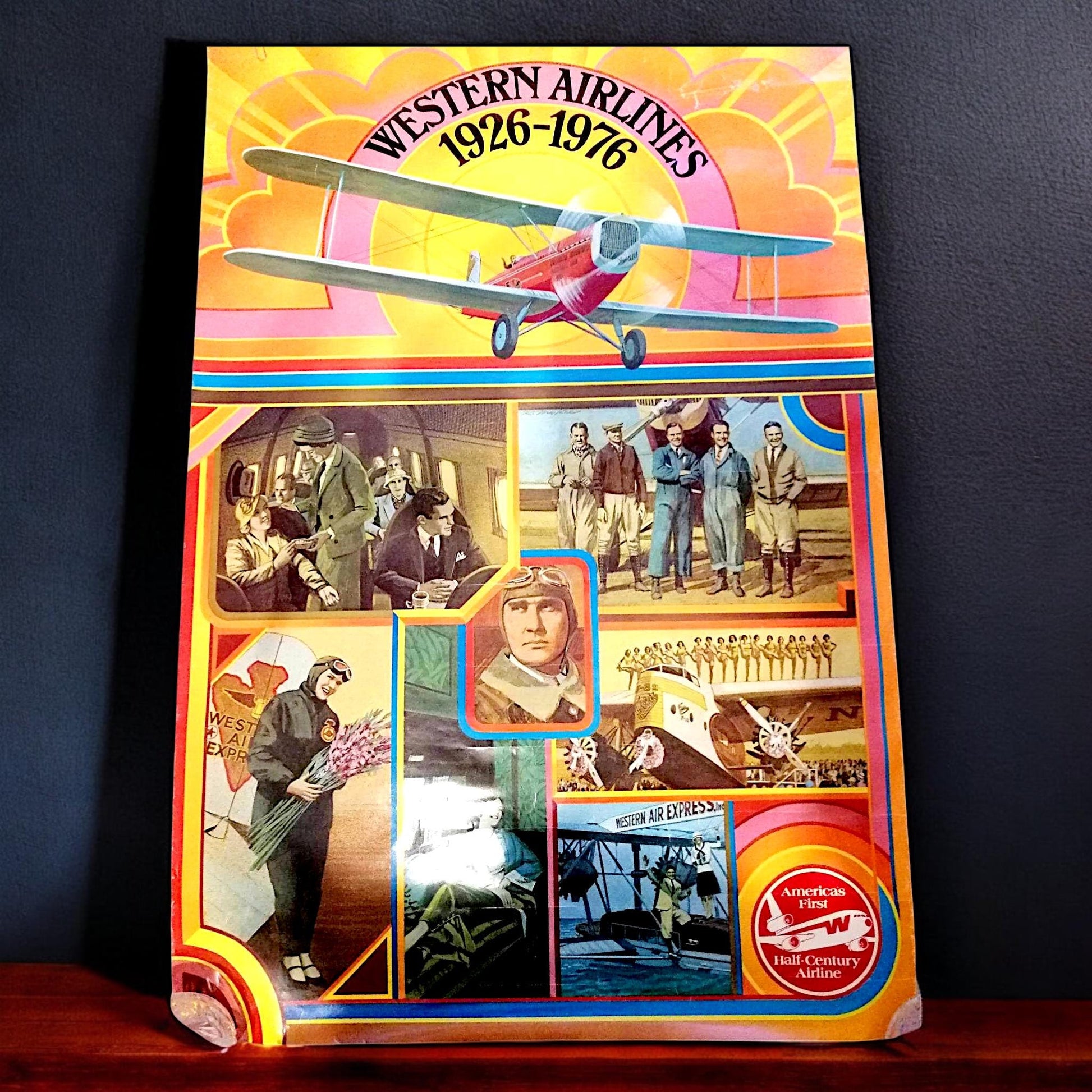 Western Airlines 1926-1976 (1976) Original Poster 50th Anniversary