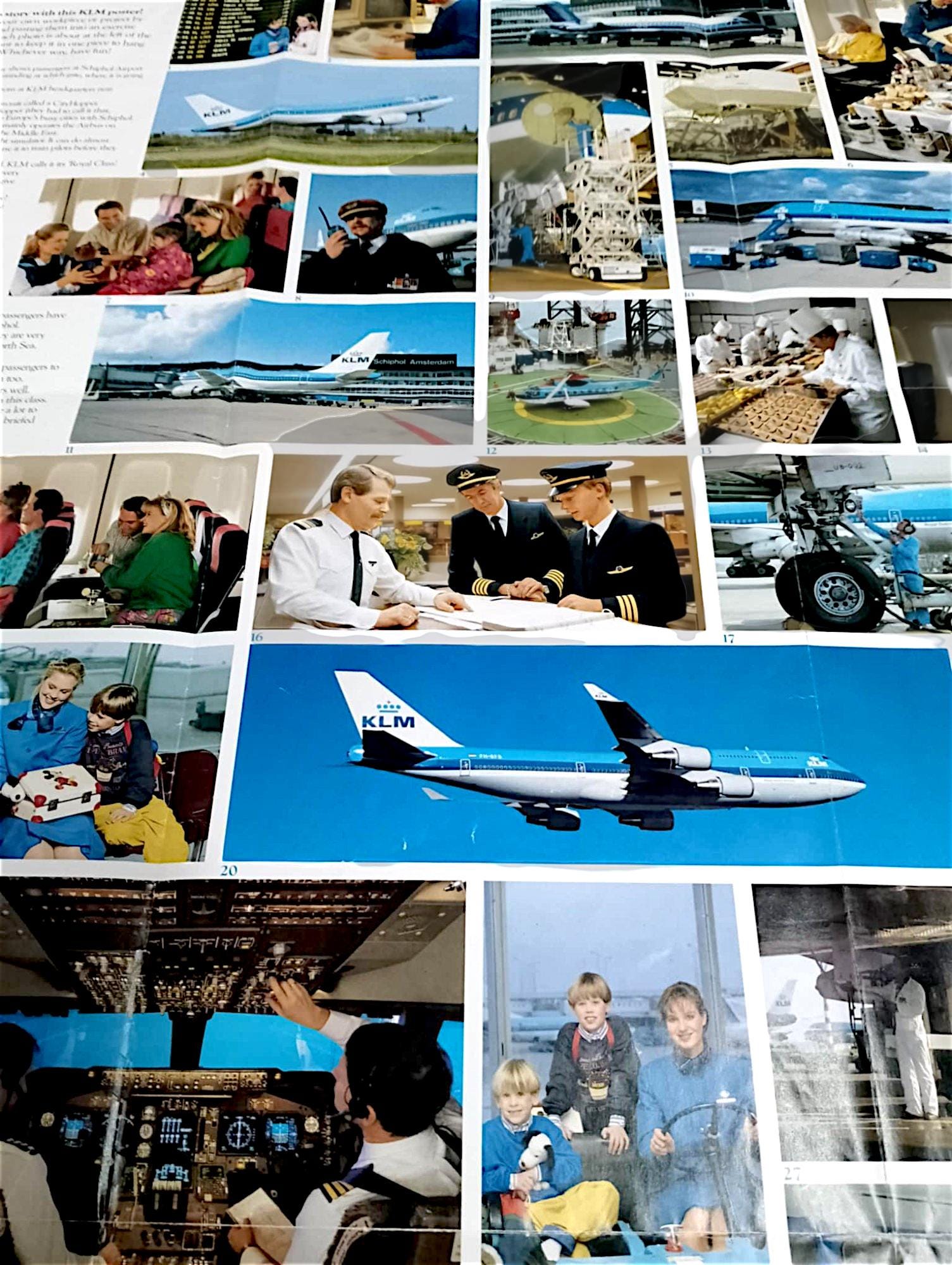 KLM Vintage Large Poster Photos and Descriptions from KLM Airline Life