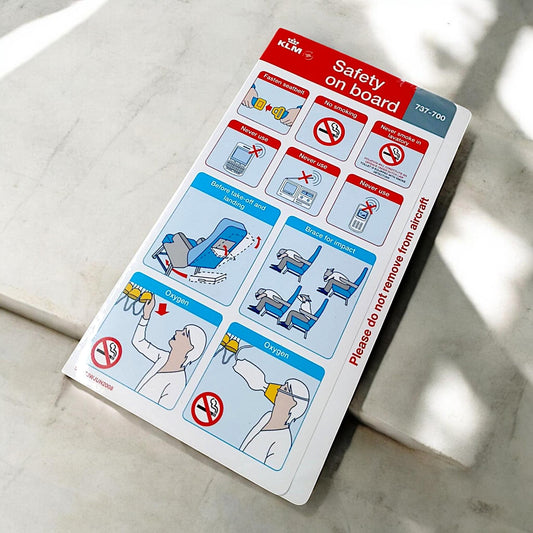 KLM Boeing 737 Original Airline Safety Card 2008
