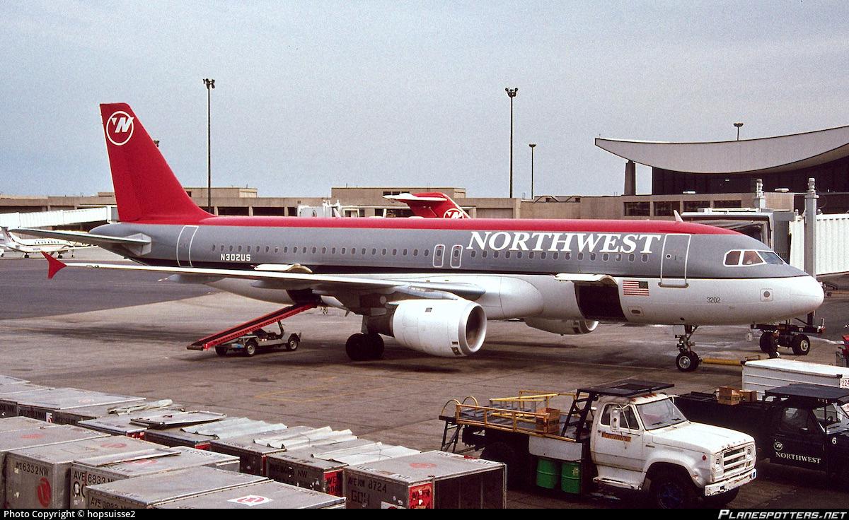 Airbus A320 N302US Northwest Airlines Original Framed Vintage Poster