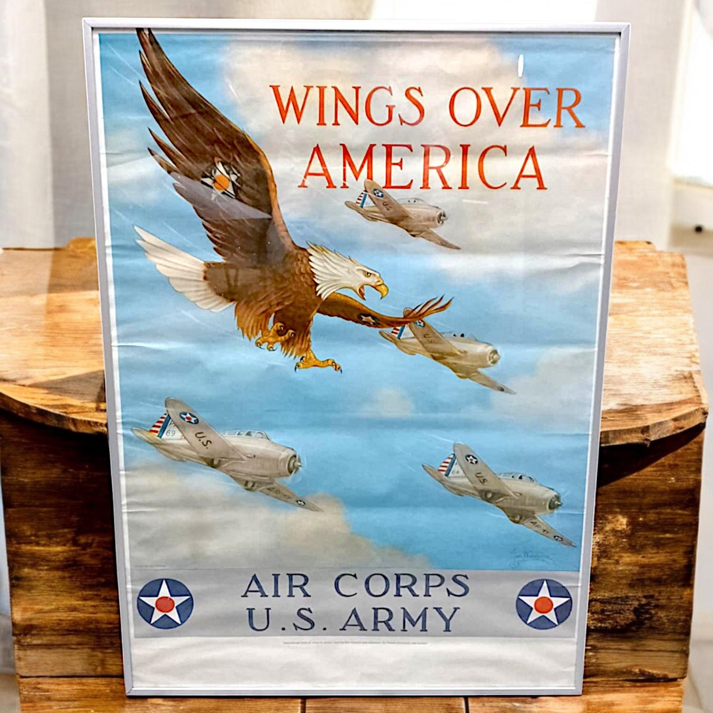 Poster Wings Over America | Air Corps U.S. Army | Imperial War Museum Official Reproduction by Robert Stockwell Ltd