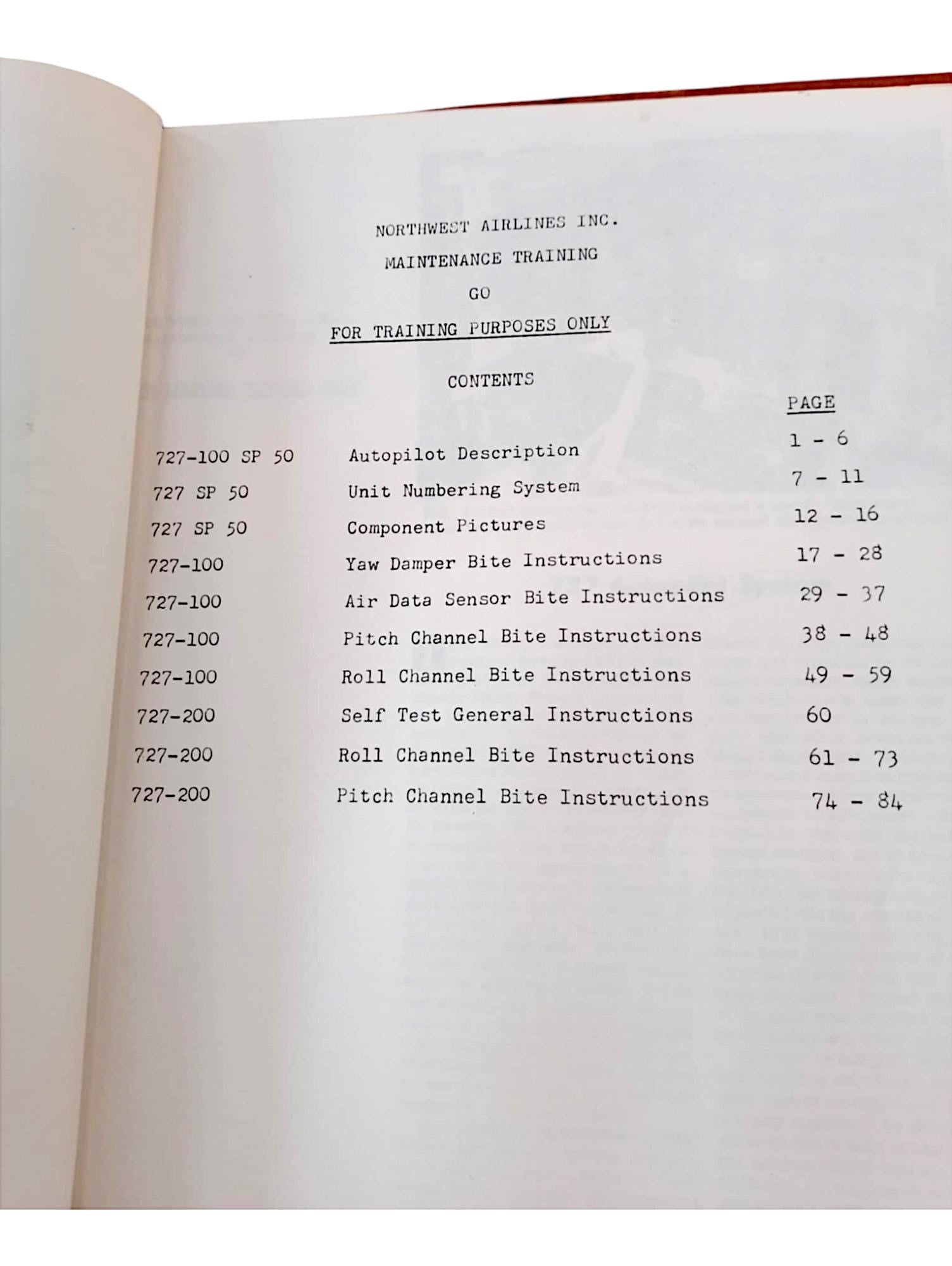 Rare Boeing 727 Maintenance Manual Self Tests 1978 Northwest Airlines | Vintage Aircraft Training Guide | Aviation Collectible & Pilot Gift