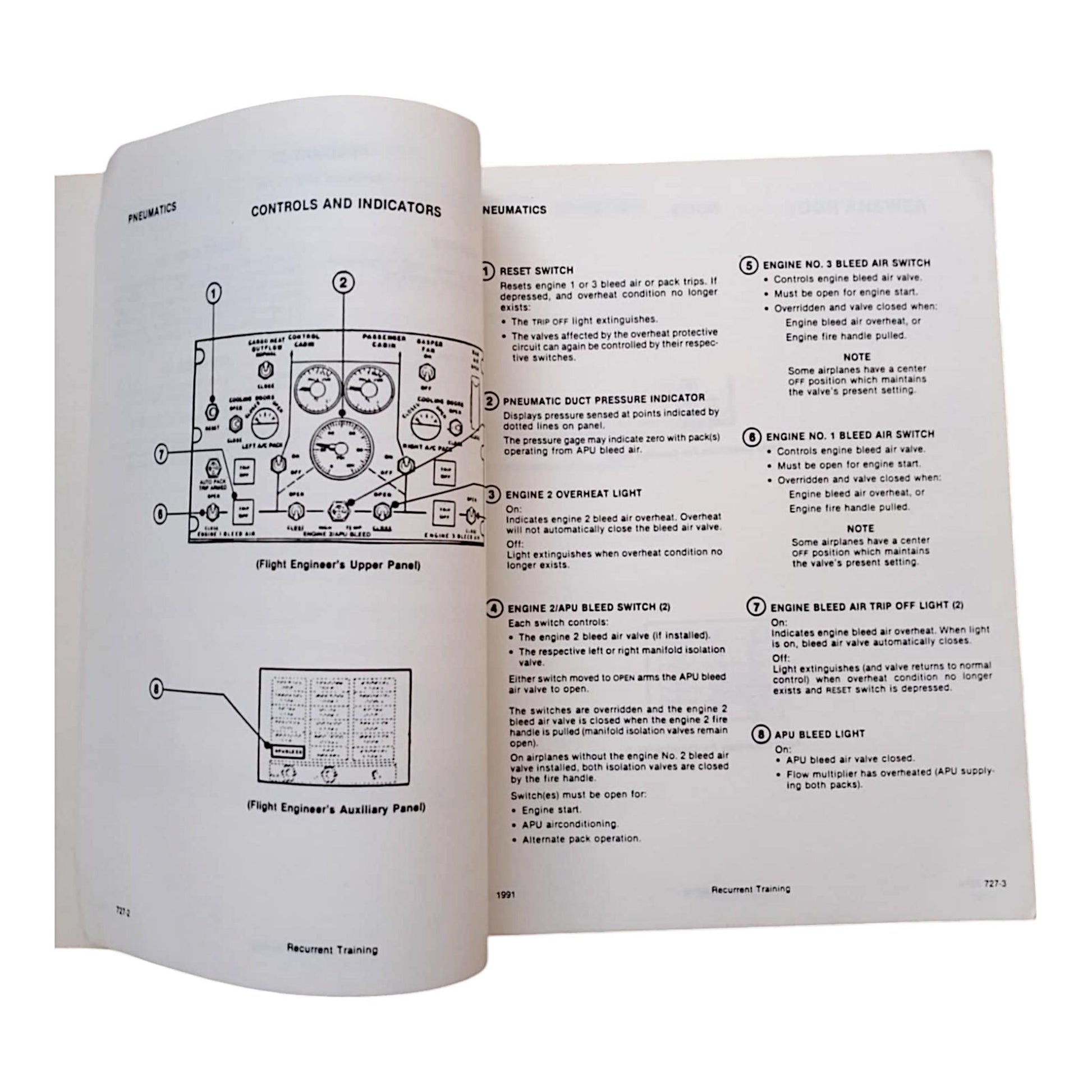 Rare Pan Am Boeing 727 Flight Crew Training Manual (1990-1991) Authentic Aviation Collectible