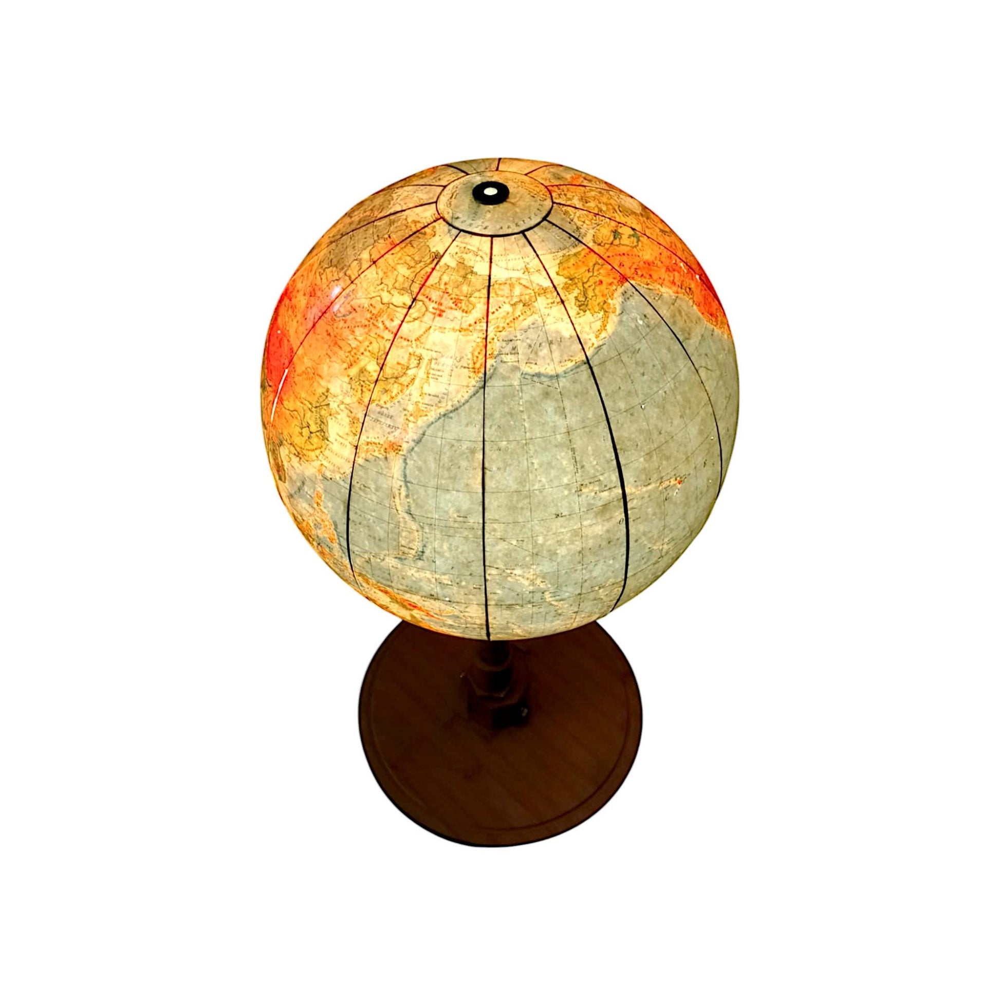 Vintage Large Globe Lamp with Authentic Airport Runway Lighting