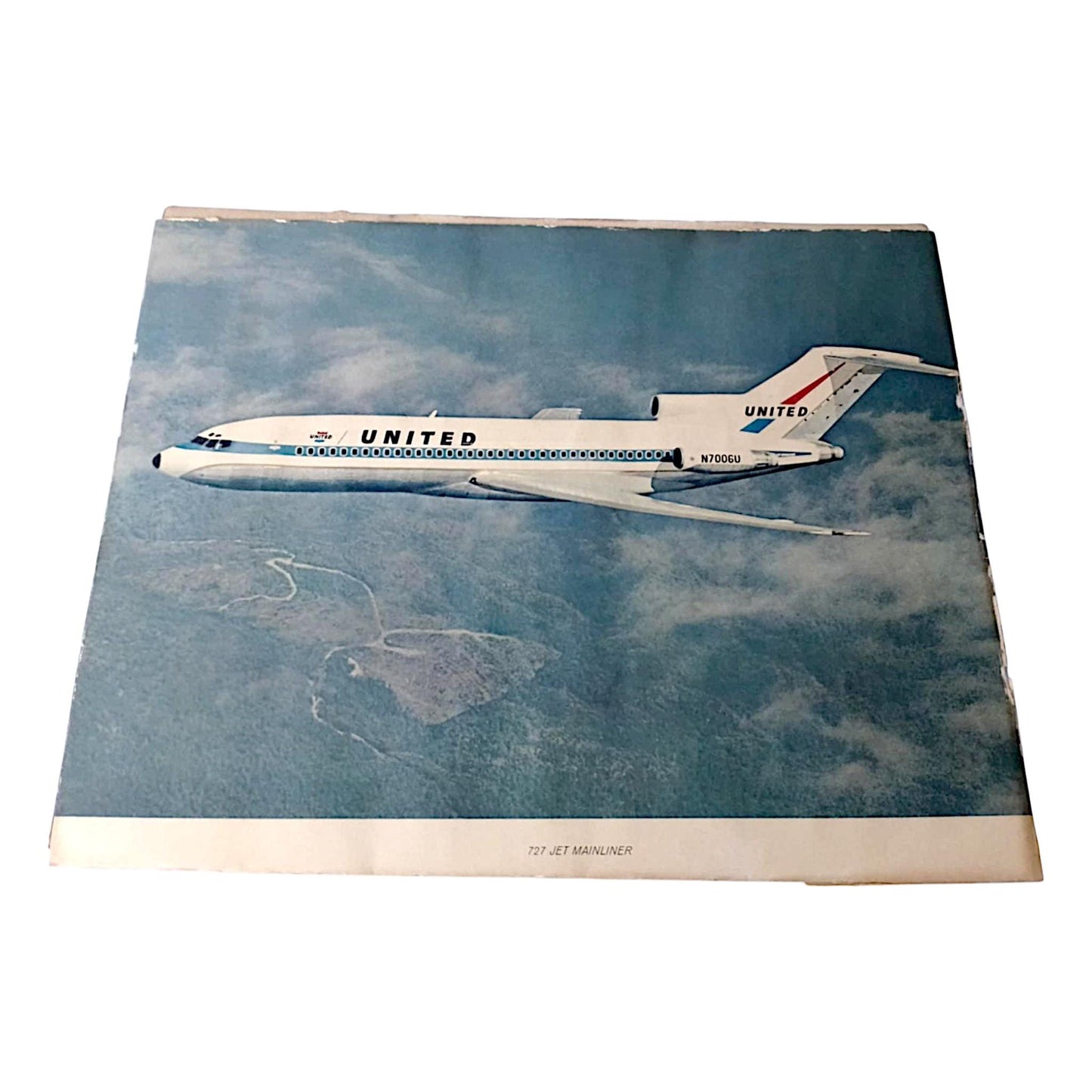 Boeing 727 United N7006U Vintage Poster Art Print Lambert Product USA