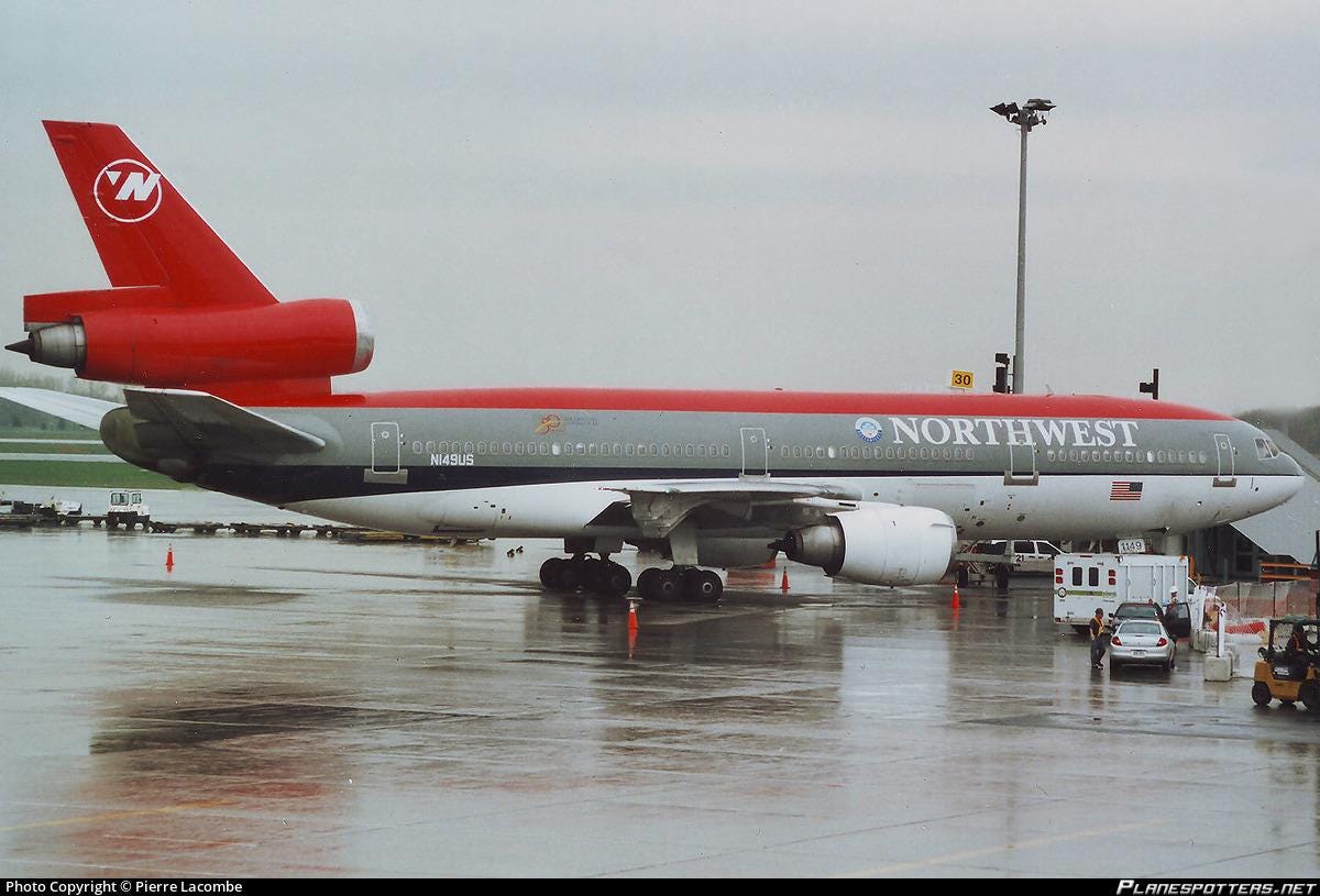 McDonnell Douglas DC-10 N149US Northwest Airlines Original Framed Vintage Poster