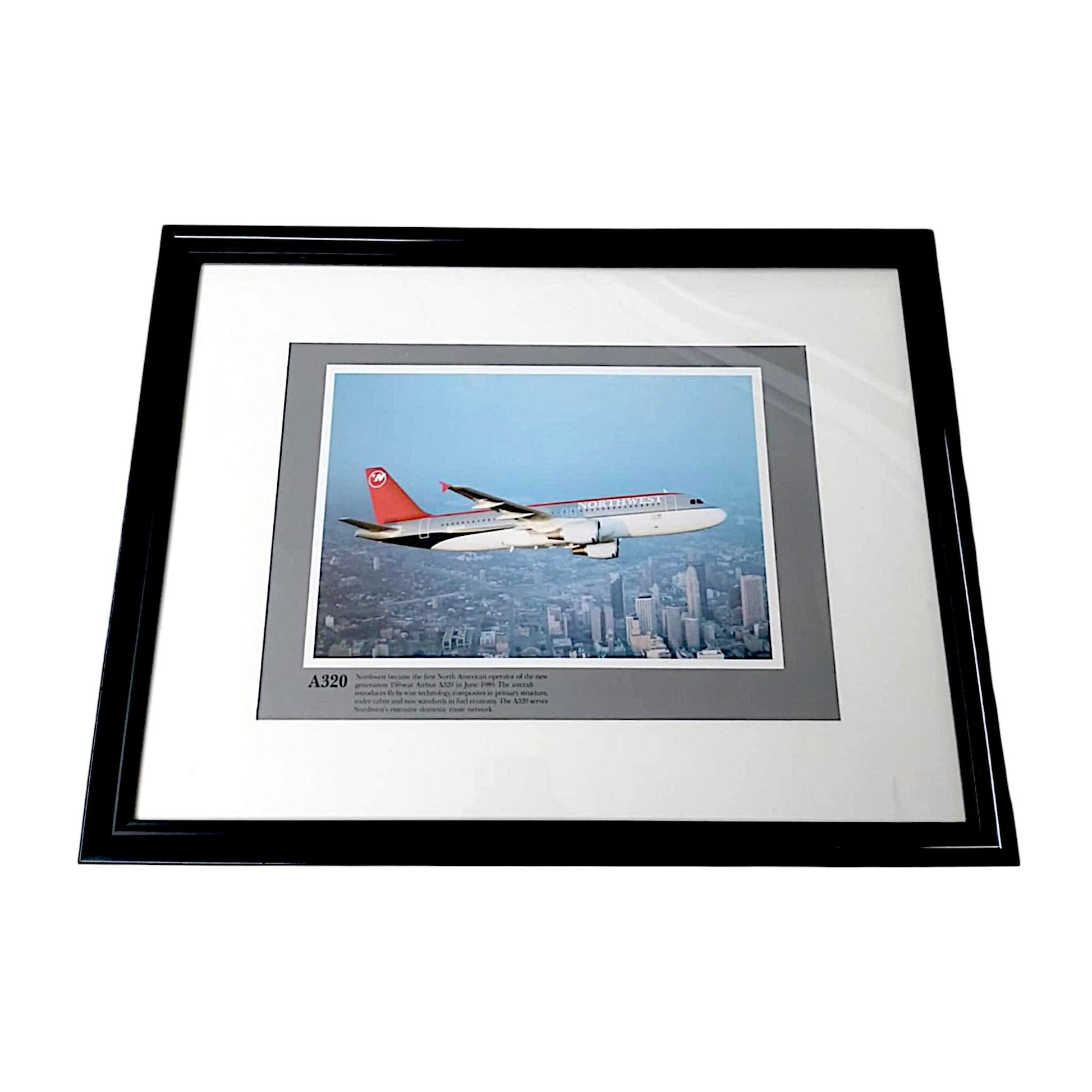 Airbus A320 N302US Northwest Airlines Original Framed Vintage Poster