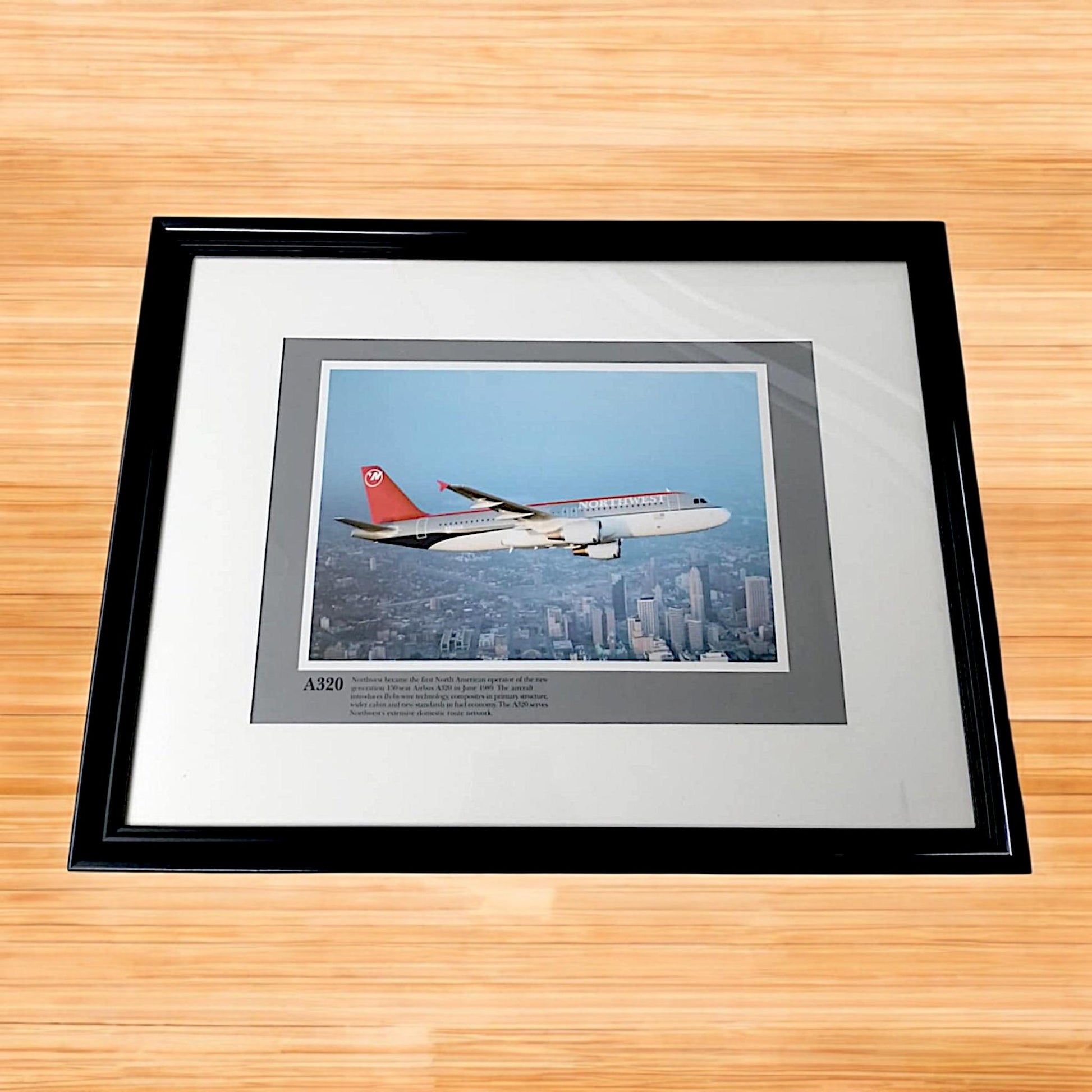 Airbus A320 N302US Northwest Airlines Original Framed Vintage Poster