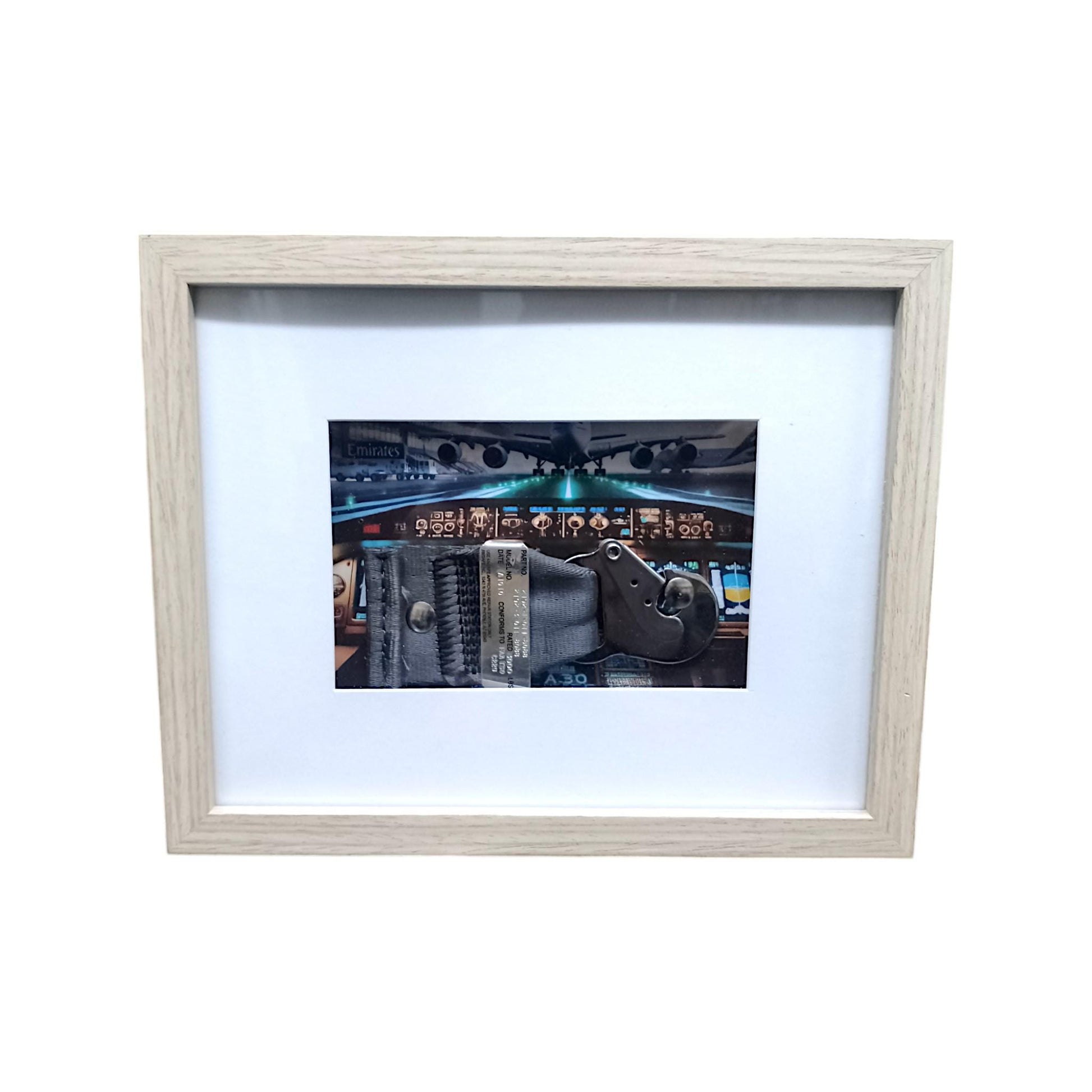 Emirates A380 Original Seatbelt in LED Frame | Authentic Aviation Collectible | Unique Gift for Aviation Enthusiasts