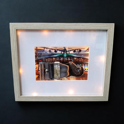 Emirates A380 Original Seatbelt in LED Frame | Authentic Aviation Collectible | Unique Gift for Aviation Enthusiasts