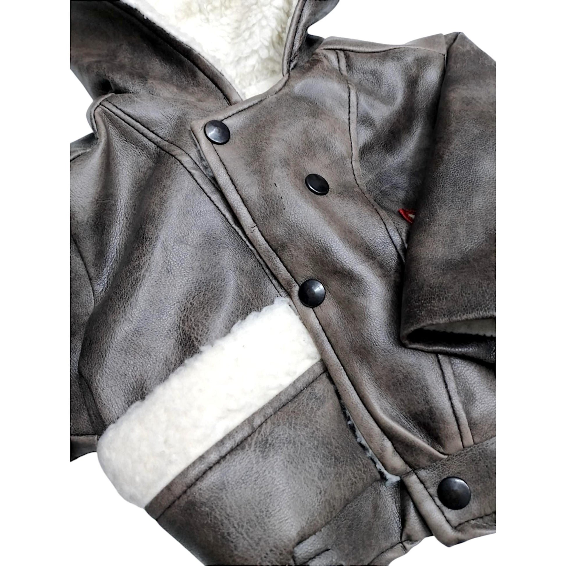 Vintage Leather Aviator Bomber Jacket for Kids – WWII Style Dakota C-47 Aviation