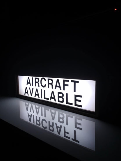 AIRCRAFT AVAILABLE Original Airport Illuminated Lighted Sign