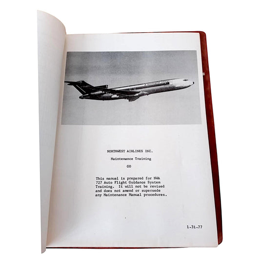 Rare Boeing 727 Maintenance Manual Self Tests 1978 Northwest Airlines | Vintage Aircraft Training Guide | Aviation Collectible & Pilot Gift