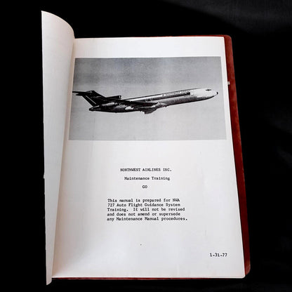 Rare Boeing 727 Maintenance Manual Self Tests 1978 Northwest Airlines | Vintage Aircraft Training Guide | Aviation Collectible & Pilot Gift