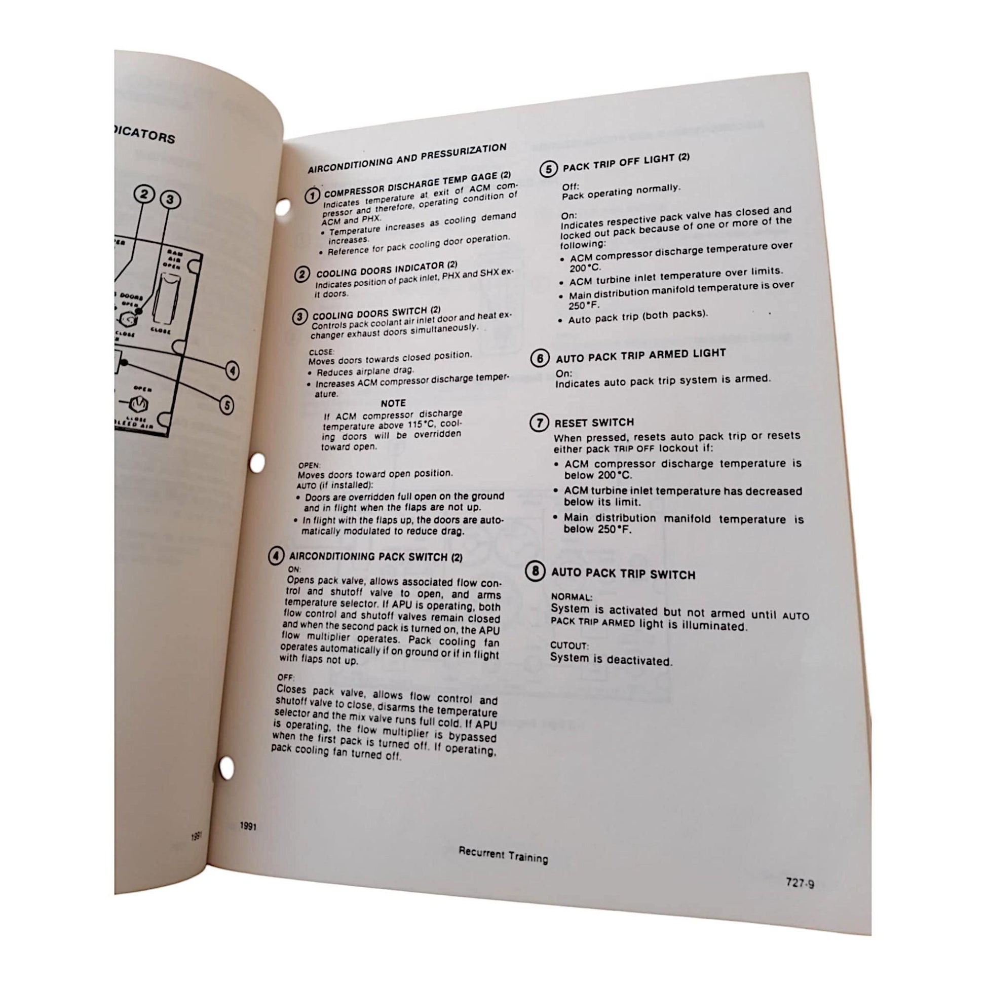 Rare Pan Am Boeing 727 Flight Crew Training Manual (1990-1991) Authentic Aviation Collectible