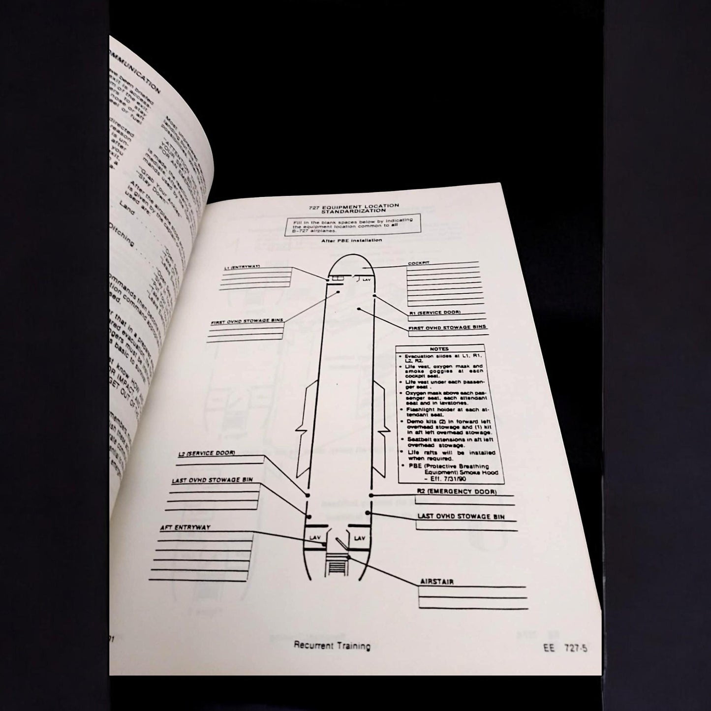 Rare Pan Am Boeing 727 Flight Crew Training Manual (1990-1991) Authentic Aviation Collectible
