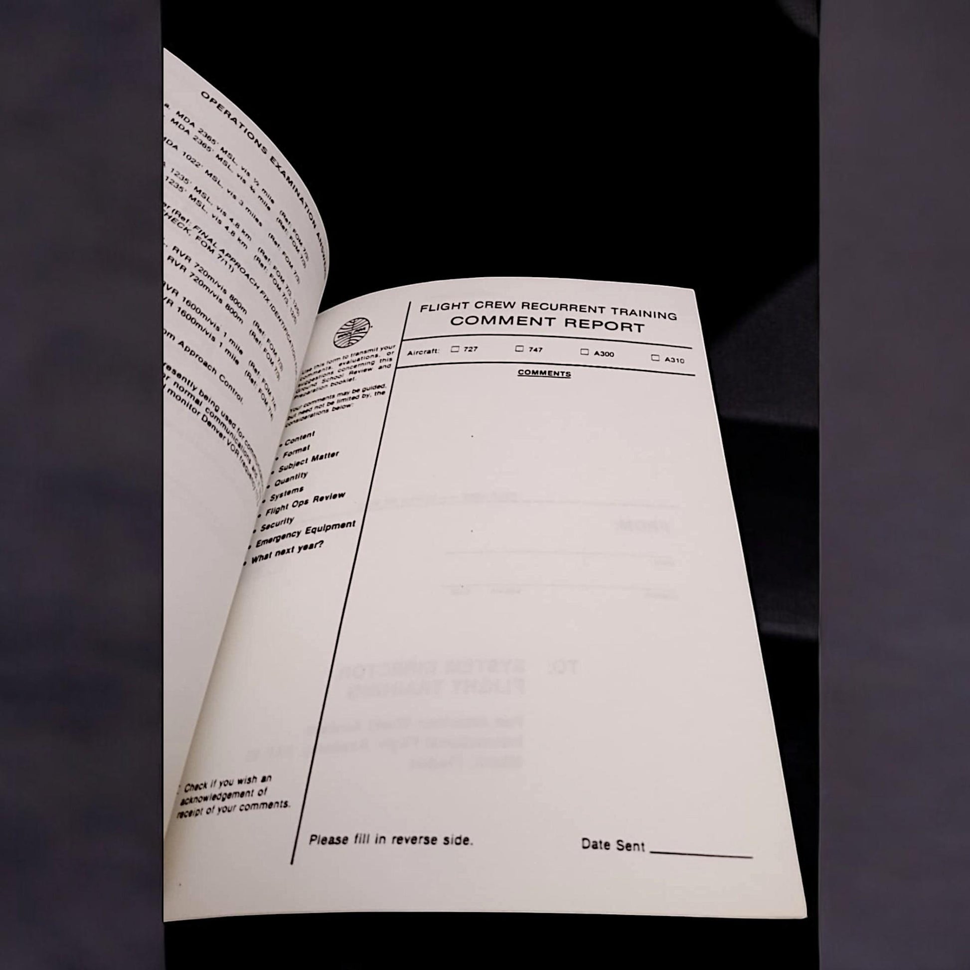 Rare Pan Am Boeing 727 Flight Crew Training Manual (1990-1991) Authentic Aviation Collectible