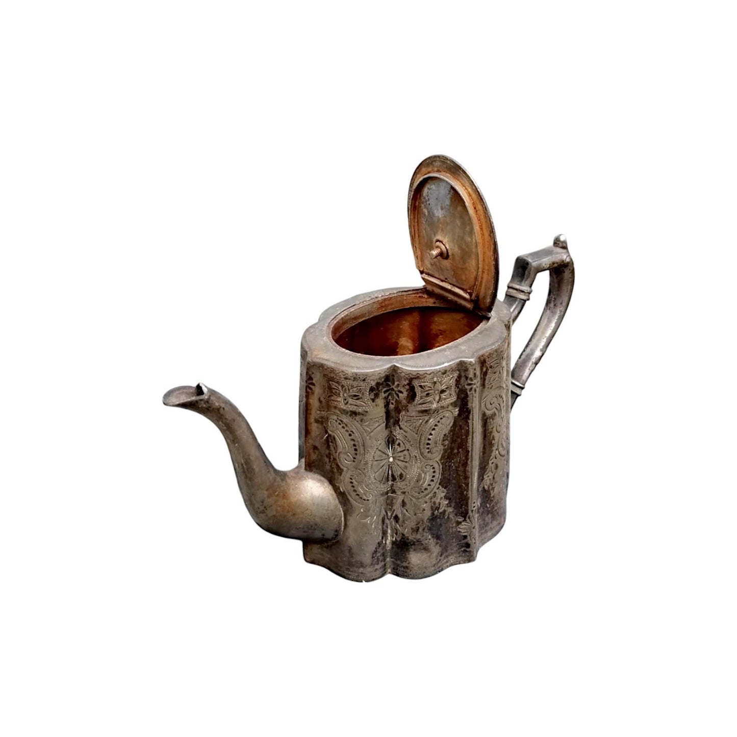 Antique Mappin & Webb Silver-Plated Britannia Metal Teapot – Circa 1880-1920, Sheffield London Ornate Engraved Victorian/Edwardian-Era