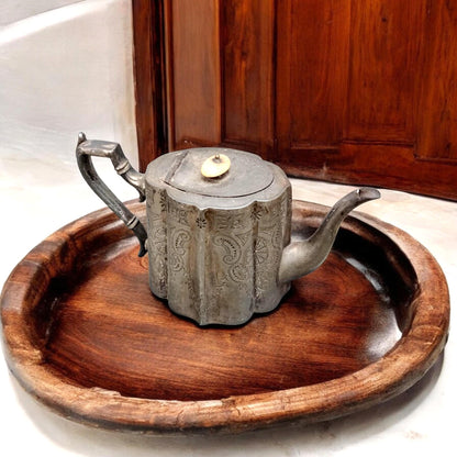 Antique Mappin & Webb Silver-Plated Britannia Metal Teapot – Circa 1880-1920, Sheffield London Ornate Engraved Victorian/Edwardian-Era